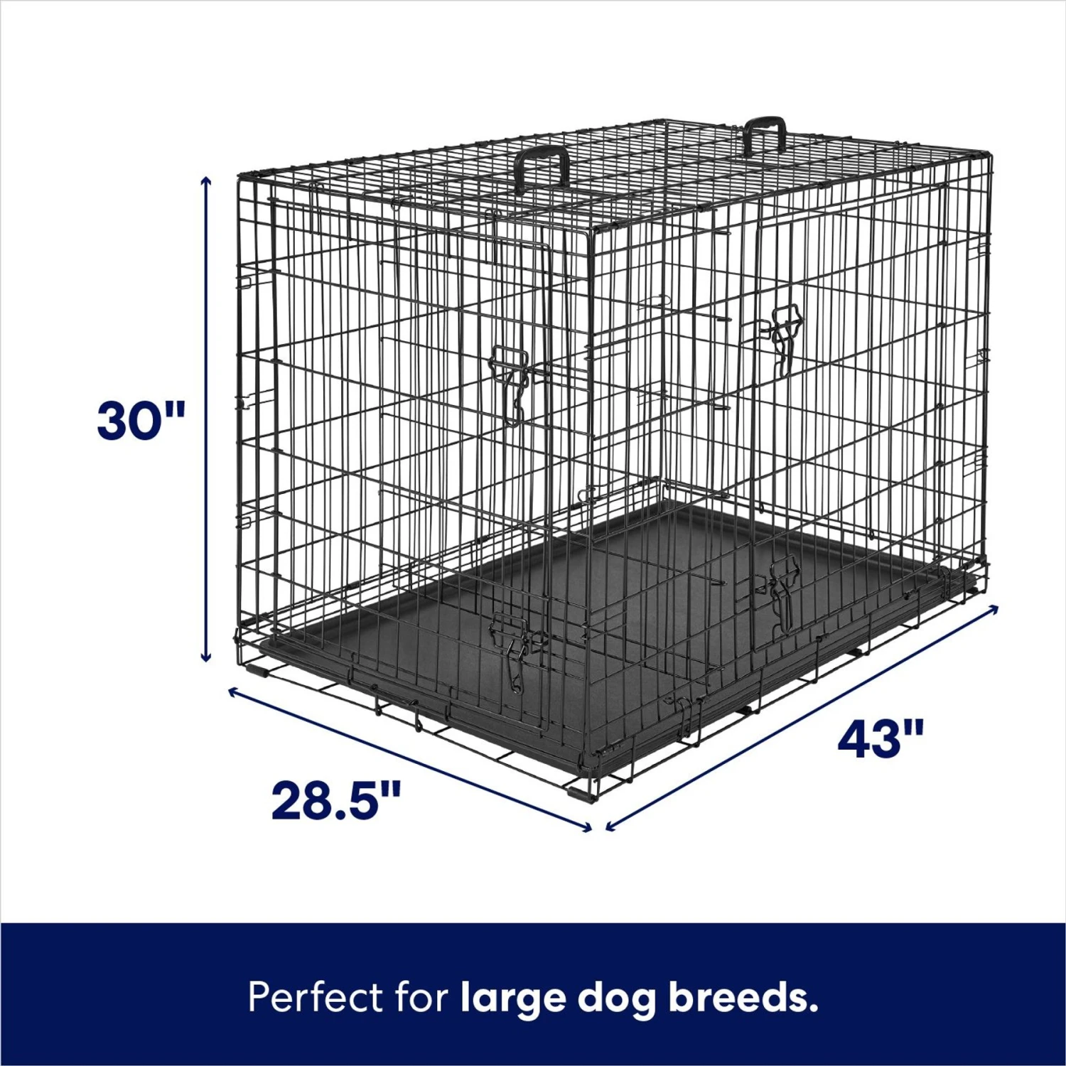 Frisco Fold & Carry Double Door Collapsible Wire Dog Crate 4 Frisco Fold & Carry Double Door Collapsible Wire Dog Crate - Image 2