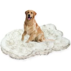 LaiFug Luxury Faux Fur Sheepskin Dog Bed, Large