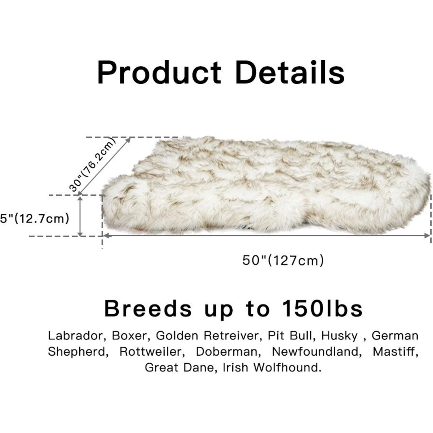 LaiFug Luxury Faux Fur Sheepskin Dog Bed, Large 4 LaiFug Luxury Faux Fur Sheepskin Dog Bed, Large - Image 2