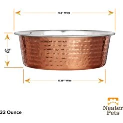 Neater Pets Brands Decorative Hammered Dog & Cat Bowl -Dog Supplies 909350 PT5. AC SS1800 V1688580487