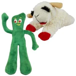 Multipet Gumby Plush Squeaky Dog Toy & Multipet Lamb Chop Squeaky Plush Dog Toy