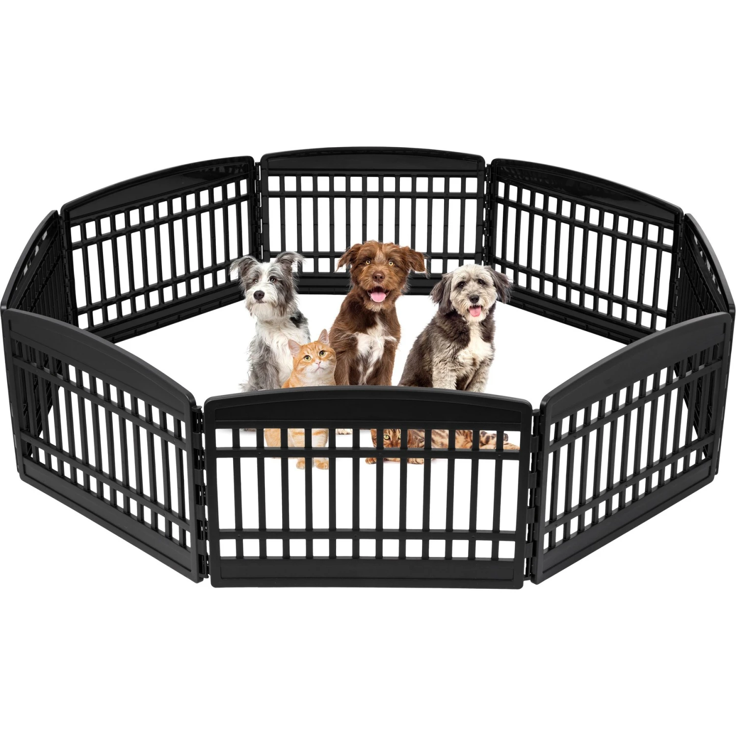 IRIS 8-Panel Dog Exercise Playpen, Black 3 IRIS 8-Panel Dog Exercise Playpen, Black