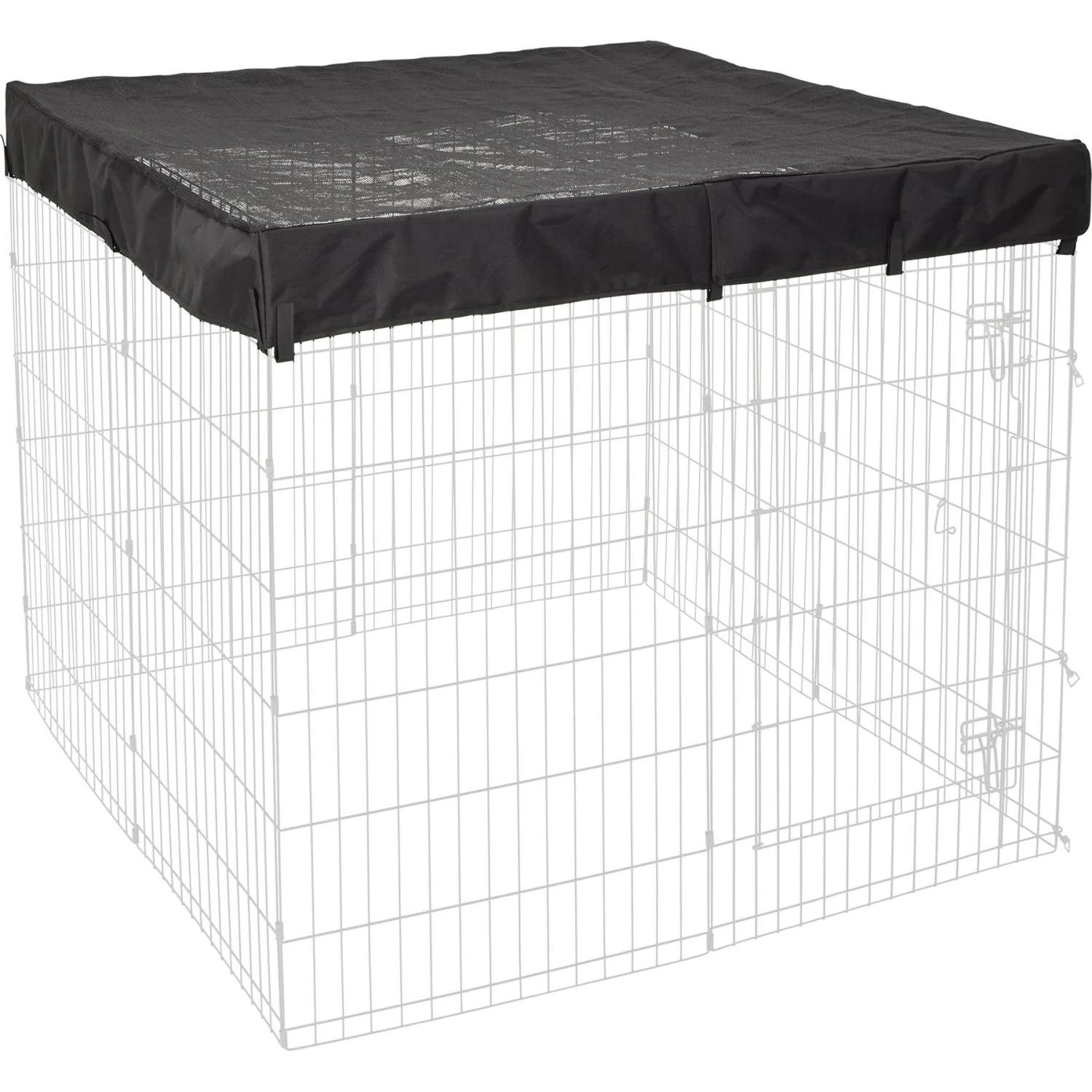 MidWest Wire Dog Exercise Pen With Step-Thru Door, Black E-Coat & MidWest Exercise Pen Top Fabric Mesh Sunscreen Accessory, Square Configuration, Black 8 MidWest Wire Dog Exercise Pen With Step-Thru Door, Black E-Coat & MidWest Exercise Pen Top Fabric Mesh Sunscreen Accessory, Square Configuration, Black - Image 6